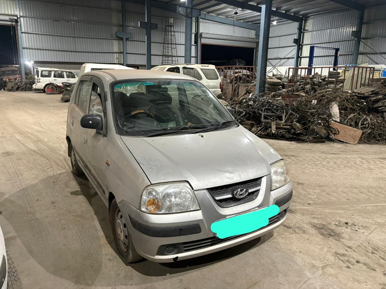 Heavy machinery in scrap yard